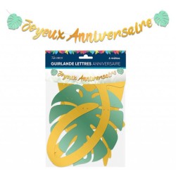 GUIRLANDE JOYEUX ANNIVERSAIRE TROPICAL 6 METRES 