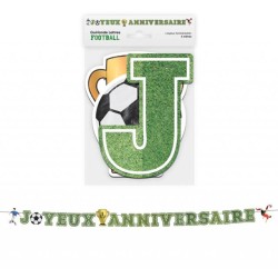 GUIRLANDE JOYEUX ANNIVERSAIRE FOOTBALL 4 METRES 