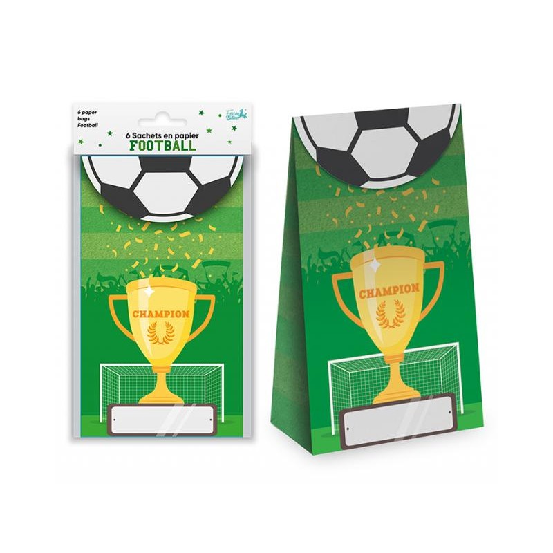 6 SACHETS EN PAPIER FOOTBALL