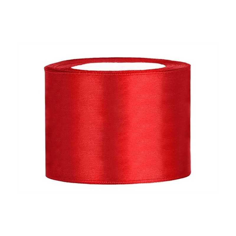 RUBAN SATIN ROUGE LARGE 50 MM X 25 M