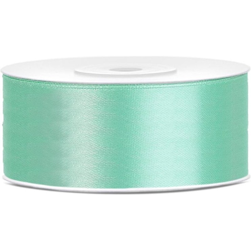 RUBAN SATIN MENTHE 25 MM X 25 M