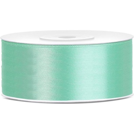 RUBAN SATIN MENTHE 25 MM X 25 M