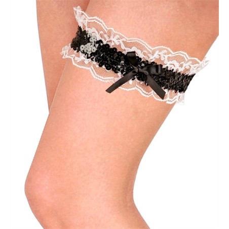 JARRETIERE NOIR ET BLANC 