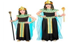 DEGUISEMENT ENFANT CLEOPATRE NOIR ET OR TAILLE 140 CM