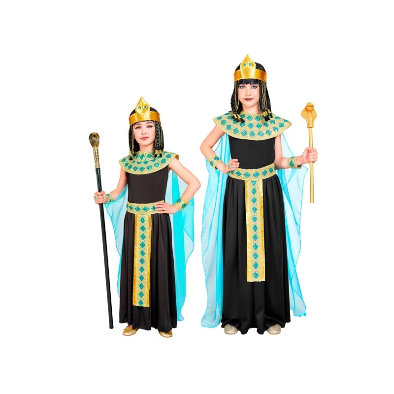 DEGUISEMENT ENFANT CLEOPATRE NOIR ET OR TAILLE 140 CM 