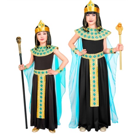 DEGUISEMENT ENFANT CLEOPATRE NOIR ET OR TAILLE 140 CM 