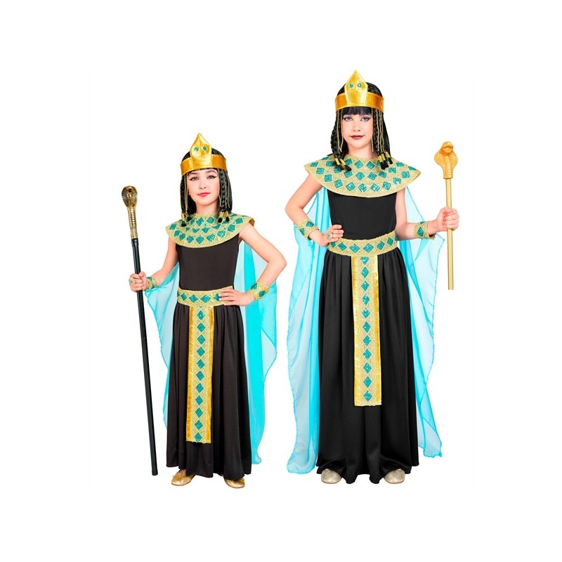 DEGUISEMENT ENFANT CLEOPATRE NOIR ET OR TAILLE 14-16 ANS