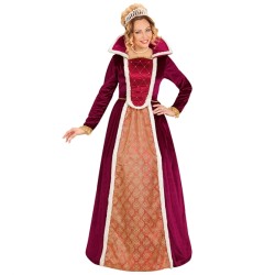 DEGUISEMENT FEMME MEDIEVAL BORDEAUX ET OR TAILLE M