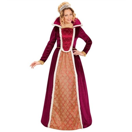 DEGUISEMENT FEMME MEDIEVAL BORDEAUX ET OR TAILLE M