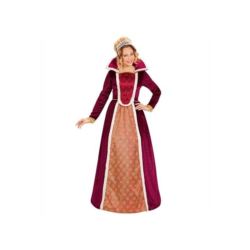 DEGUISEMENT FEMME MEDIEVAL BORDEAUX ET OR TAILLE S