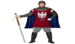 DEGUISEMENT HOMME MEDIEVAL CHEVALIER OU ROI ROUGE TAILLE S