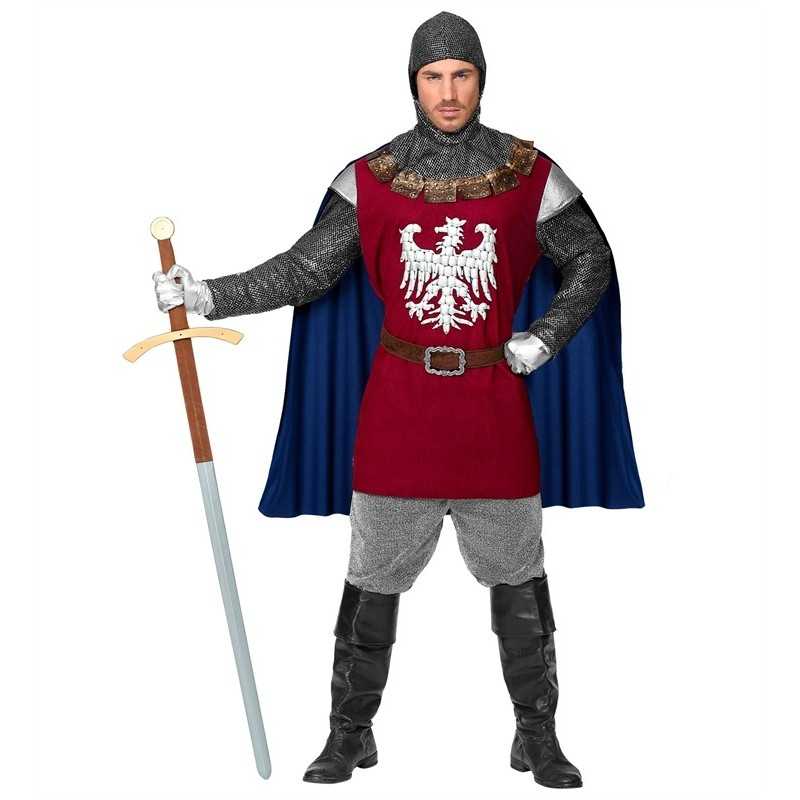DEGUISEMENT HOMME MEDIEVAL CHEVALIER OU ROI ROUGE TAILLE S