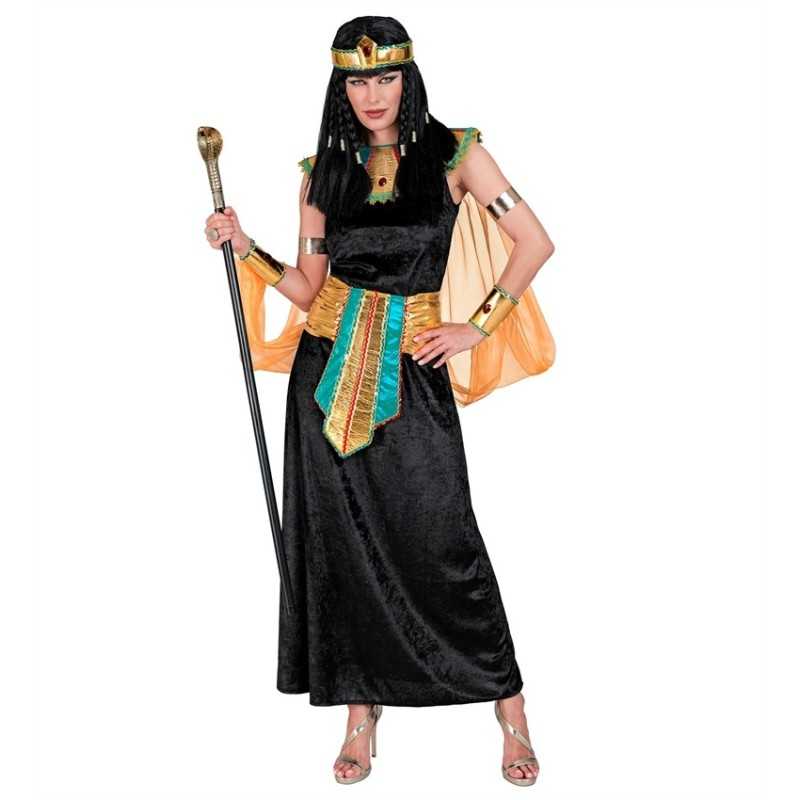 DEGUISEMENT FEMME CLEOPATRE REINE EGYPTIENNE NOIR ET OR TAILLE M