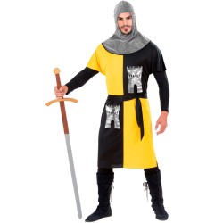 DEGUISEMENT CHEVALIER NOIR ET JAUNE TAILLE S