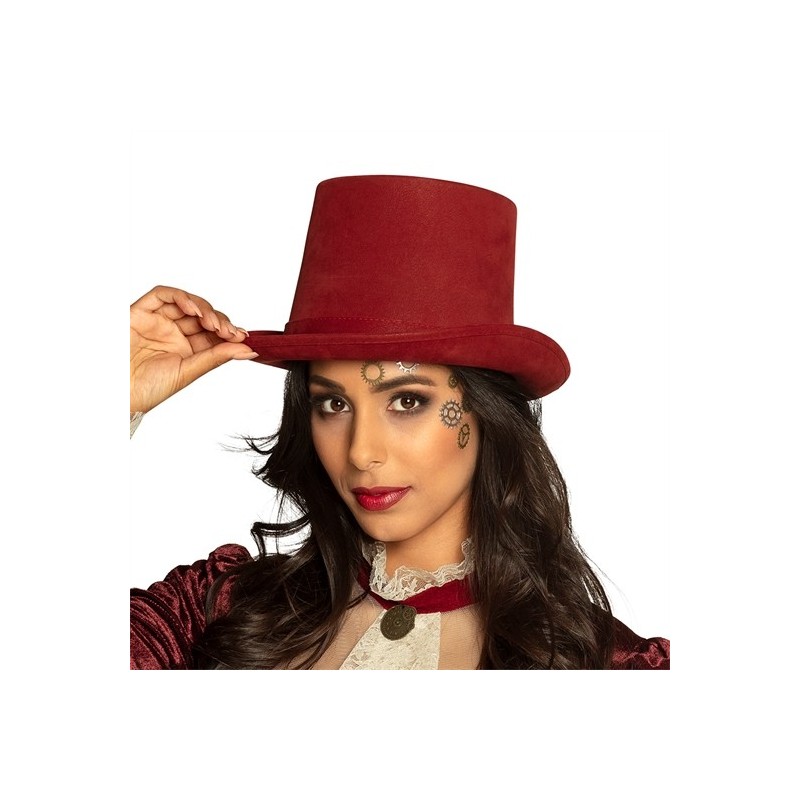 CHAPEAU HAUT DE FORME BORDEAUX  CHAPEAU HAUT DE FORME BORDEAUX