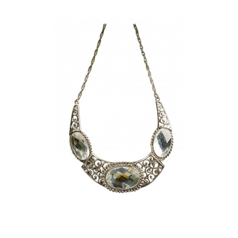 COLLIER REINE-OR ANTIQUE PIERRES BLANCHES COLLIER REINE-OR ANTIQUE PIERRES BLANCHES