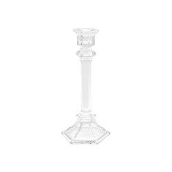 BOUGEOIR CHANDELIER VERRE TRANSPARENT 10.5 X 10.5 X 24.5 CM HT 