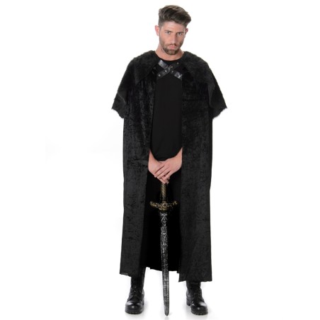 DEGUISEMENT CAPE VIKING NOIRE AVEC FOURRURE TAILLE UNIQUE