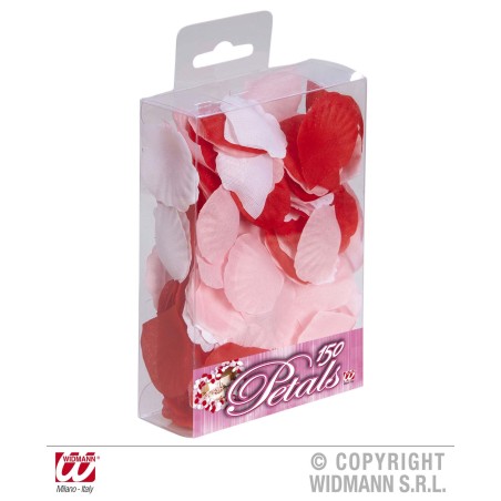 150 PETALES DE ROSE ROUGE ET ROSE EN TISSUS 