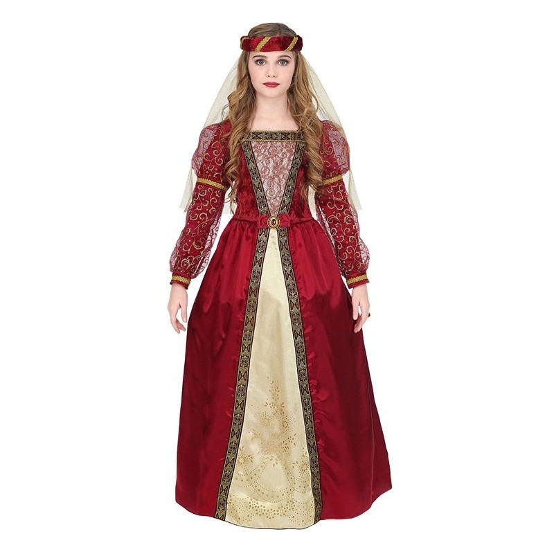 DEGUISEMENT ROBE MEDIEVALE BORDEAUX JULIETTE TAILLE 128 DEGUISEMENT ROBE MEDIEVALE BORDEAUX JULIETTE TAILLE 128