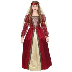 DEGUISEMENT ROBE MEDIEVALE BORDEAUX JULIETTE TAILLE 140