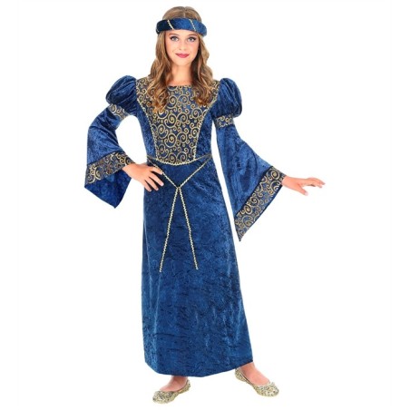 DEGUISEMENT ROBE RENAISSANCE BLEU LADY TAILLE 128 CM