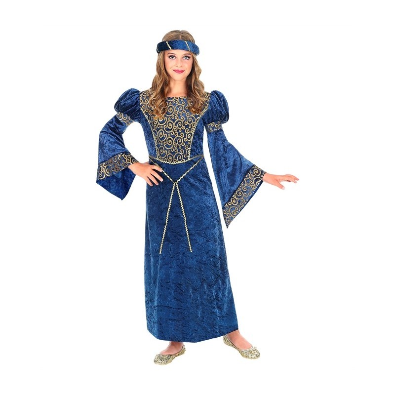 DEGUISEMENT ROBE RENAISSANCE BLEU LADY TAILLE 140 CM DEGUISEMENT ROBE RENAISSANCE BLEU LADY TAILLE 140 CM