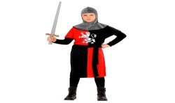 DEGUISEMENT ENFANT CHEVALIER NOIR ET ROUGE TAILLE 140 CM