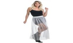 DEGUISEMENT JUPE LONGUE SUMMER FESTIVAL BLANCHE A PAILLETTE OR