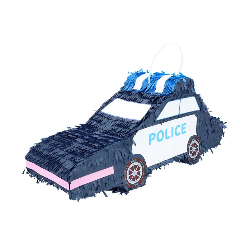 PINATA VOITURE  DE POLICE BLEUE EN 3D A TAPER