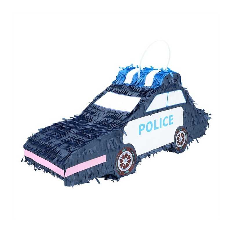 PINATA VOITURE DE POLICE BLEUE EN 3D A TAPER