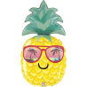 BALLON METALLIQUE ANANAS AVEC LUNETTES 76 CM 