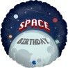 BALLON METALLIQUE ROND  SPACE BIRTHDAY ESPACE 46 CM 