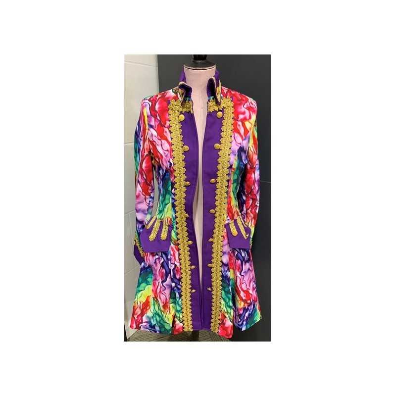 DEGUISEMENT VESTE MULTICOLORE SUR FOND VIOLET LOYAL CIRQUE TAILLE XS