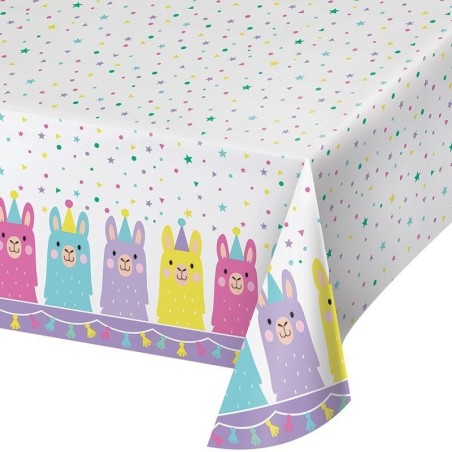 NAPPE EN PLASTIQUE  LLAMA PARTY 137 X 259 CM