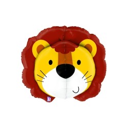 BALLON METALLIQUE TETE DE LION EN 3D 53 CM 