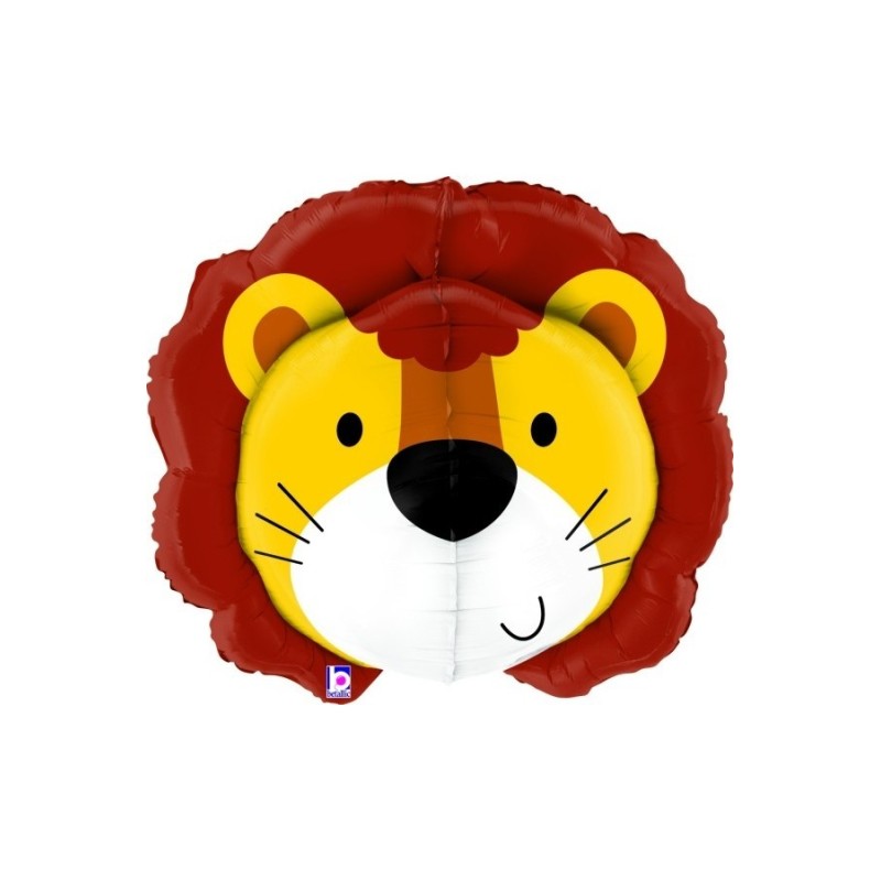 BALLON METALLIQUE TETE DE LION EN 3D 53 CM 