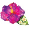 BALLON METALLIQUE FLEURS ROSE ET VIOLET HAWAIENNE 79 CM  BALLON METALLIQUE FLEURS ROSE ET VIOLET HAWAIENNE 79 CM