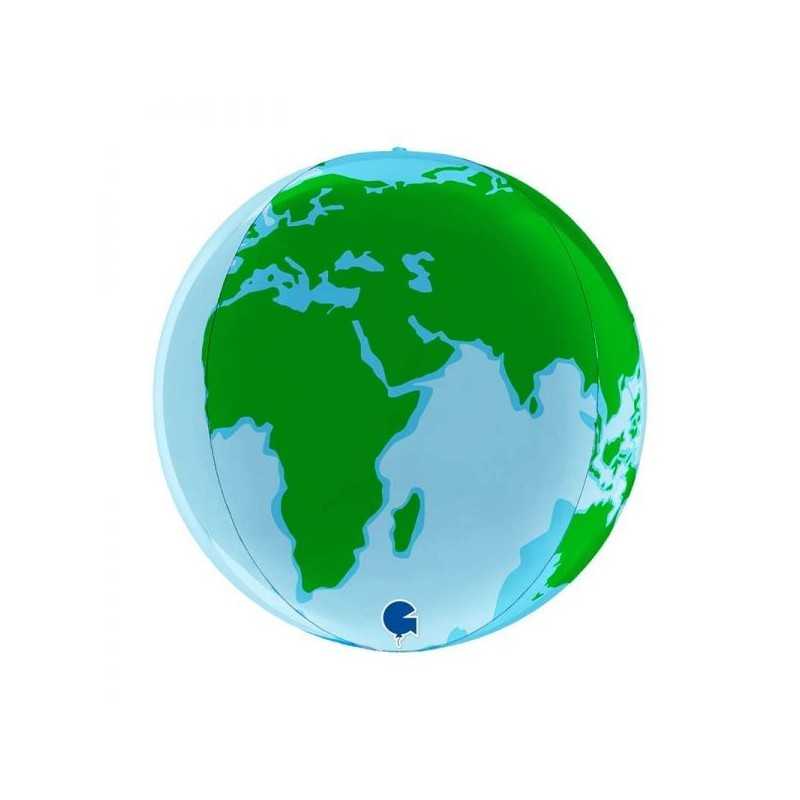 BALLON METALLIQUE ORBZ PLANETE TERRE 38 CM