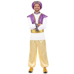 DEGUISEMENT SULTAN ALADIN MILLE ET UNE NUITS BLANC OR ET VIOLET TAILLE L