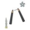 SET  NUNCHAKU ETOILE ET POIGNARD DE NINJA EN PLASTIQUE