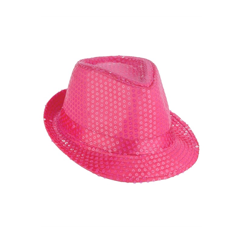 CHAPEAU BORSALINO SEQUIN ROSE FLUO