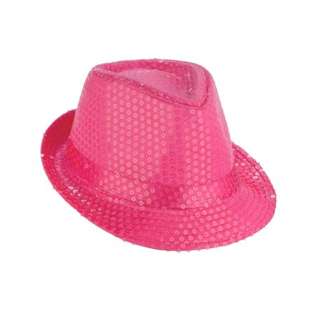 CHAPEAU BORSALINO SEQUIN ROSE FLUO