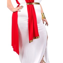 DEGUISEMENT DEESSE GRECQUE OU ROMAINE BLANCHE DRAPE ROUGE TAILLE XXL