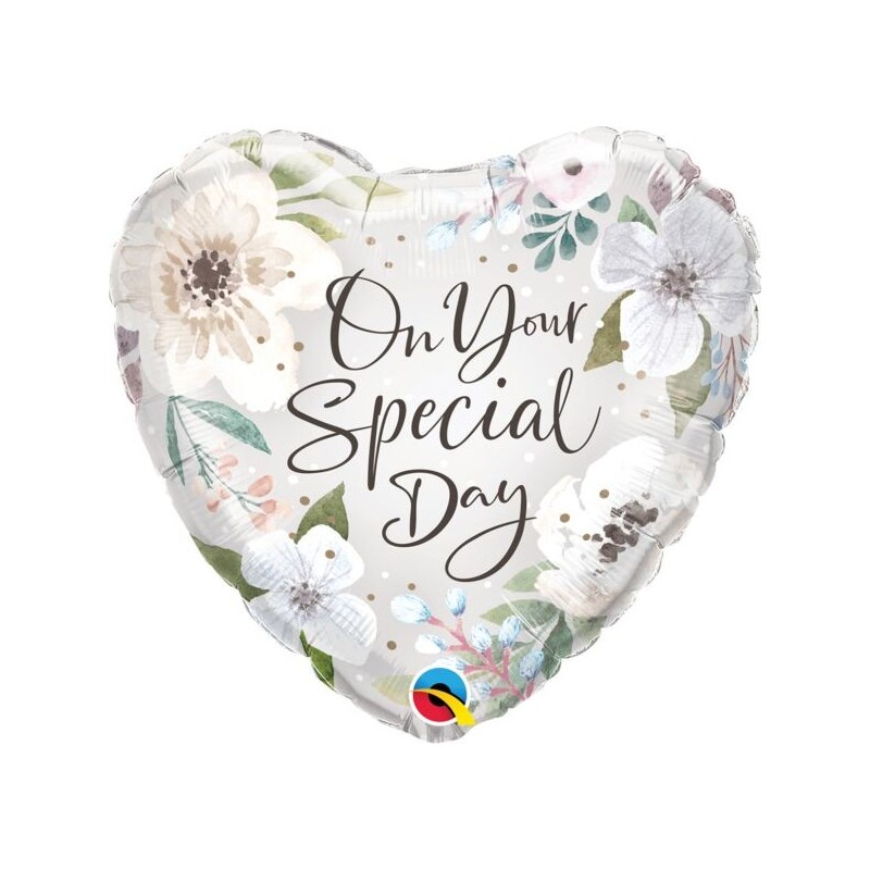 BALLON METALLIQUE COEUR VEGETAL ON YOUR SPECIAL DAY 46 CM  BALLON METALLIQUE COEUR VEGETAL ON YOUR SPECIAL DAY 46 CM