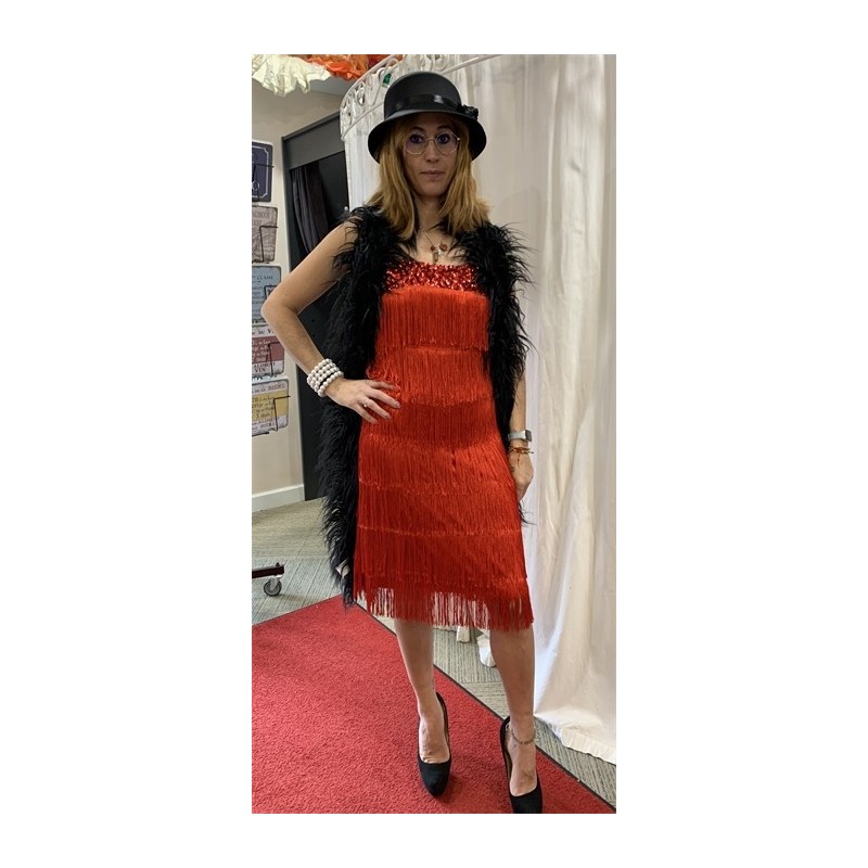 DEGUISEMENT ROBE CHARLESTONE FRANGEE PETITES BRETELLES ROUGE TAILLE 36-38 DEGUISEMENT ROBE CHARLESTONE FRANGEE PETITES BRETELLES ROUGE TAILLE 36-38