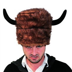 CASQUE VIKING ADULTE EN TISSU FOURRURE