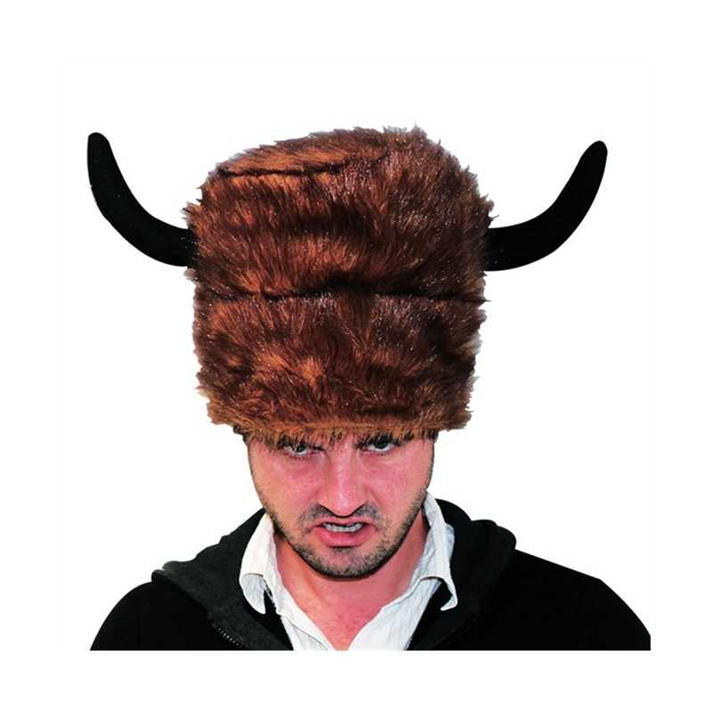CASQUE VIKING ADULTE EN TISSU FOURRURE