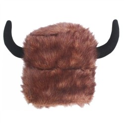 CASQUE VIKING ADULTE EN TISSU FOURRURE