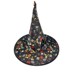 CHAPEAU DE SORCIERE 6 COLORIS ASSORTIS HAUTEUR 34CM